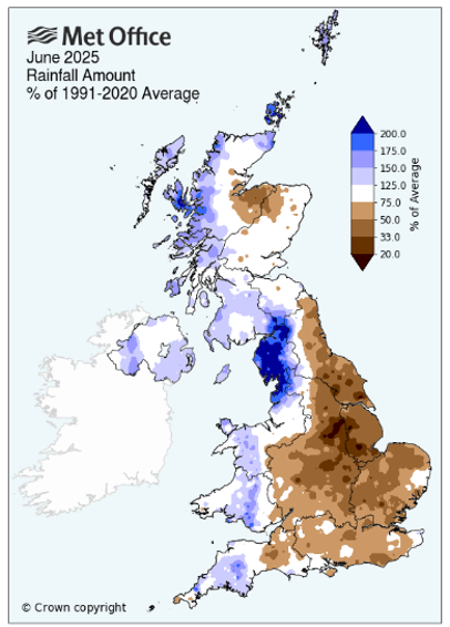 Met Office June Rainfall
